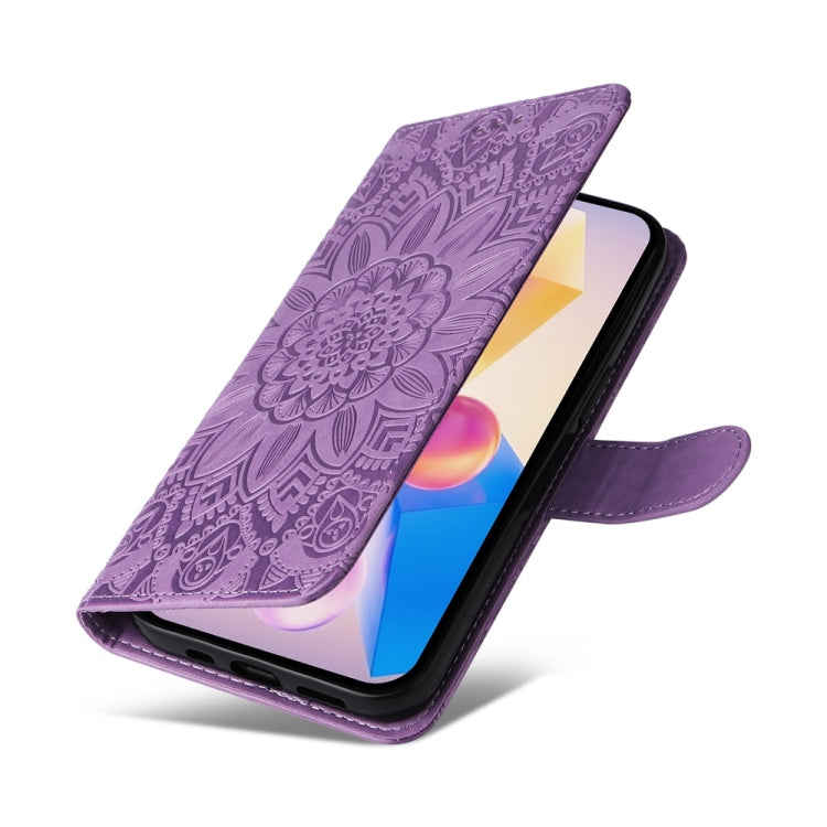 For Infinix Hot 40 / Hot 40 Pro Embossed Sunflower Leather Phone Case