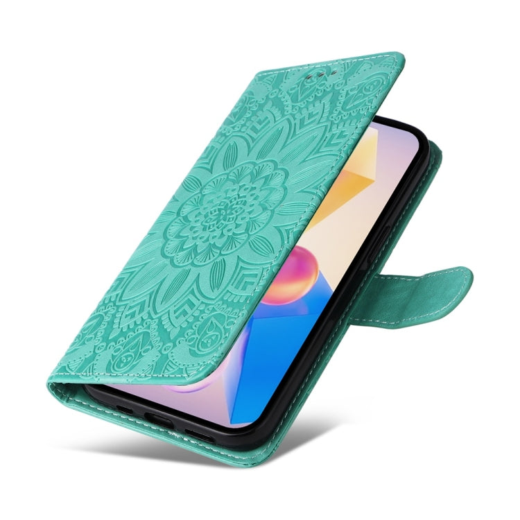 For Infinix Hot 40 / Hot 40 Pro Embossed Sunflower Leather Phone Case