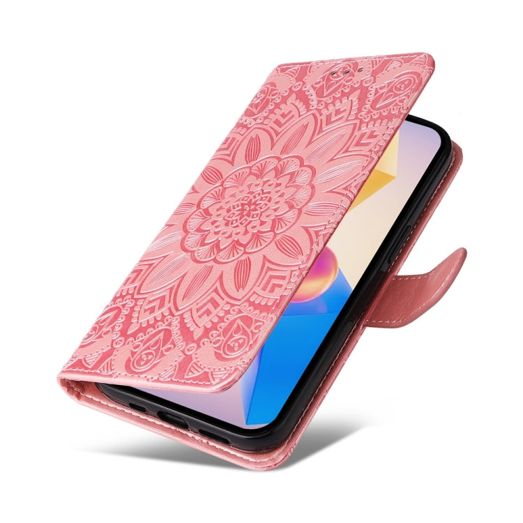 For Infinix Hot 40 / Hot 40 Pro Embossed Sunflower Leather Phone Case