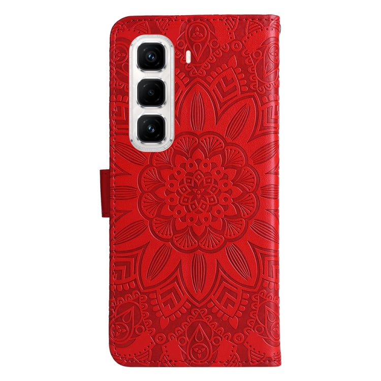 For Infinix Hot 50 Pro+ 4G Embossed Sunflower Leather Phone Case