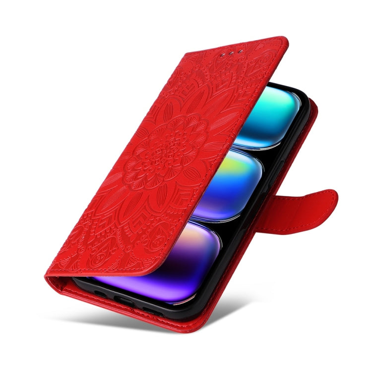 For Infinix Hot 50 Pro+ 4G Embossed Sunflower Leather Phone Case