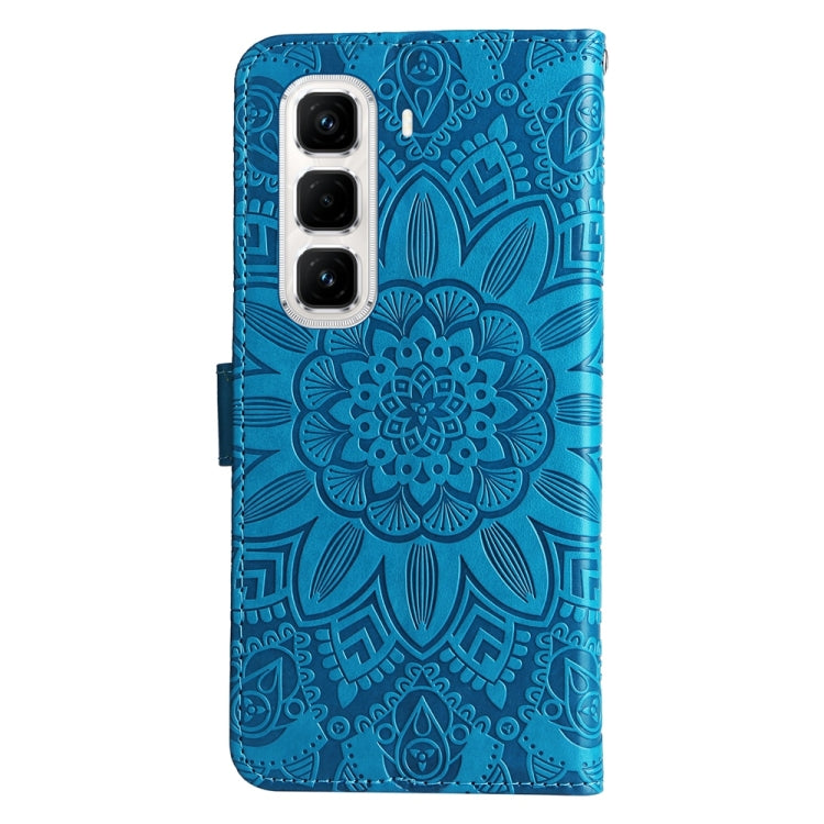 For Infinix Hot 50 Pro+ 4G Embossed Sunflower Leather Phone Case