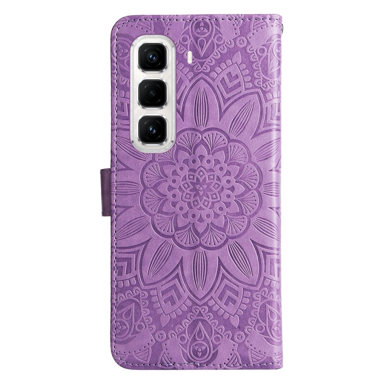 For Infinix Hot 50 Pro+ 4G Embossed Sunflower Leather Phone Case
