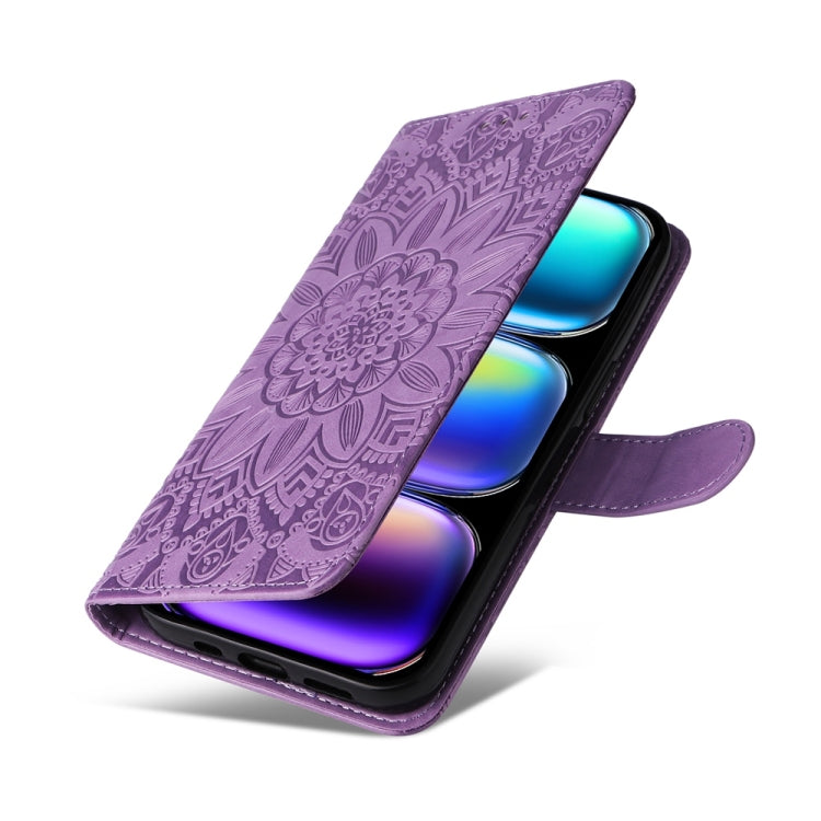 For Infinix Hot 50 Pro+ 4G Embossed Sunflower Leather Phone Case
