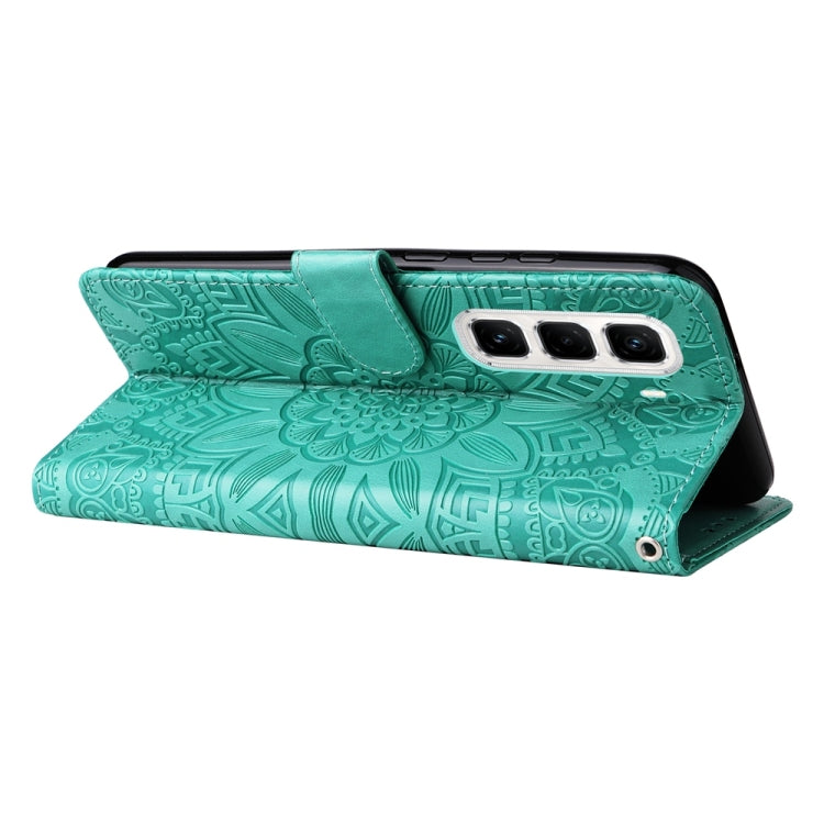 For Infinix Hot 50 Pro+ 4G Embossed Sunflower Leather Phone Case