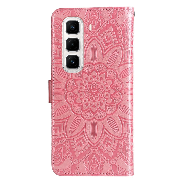 For Infinix Hot 50 Pro+ 4G Embossed Sunflower Leather Phone Case