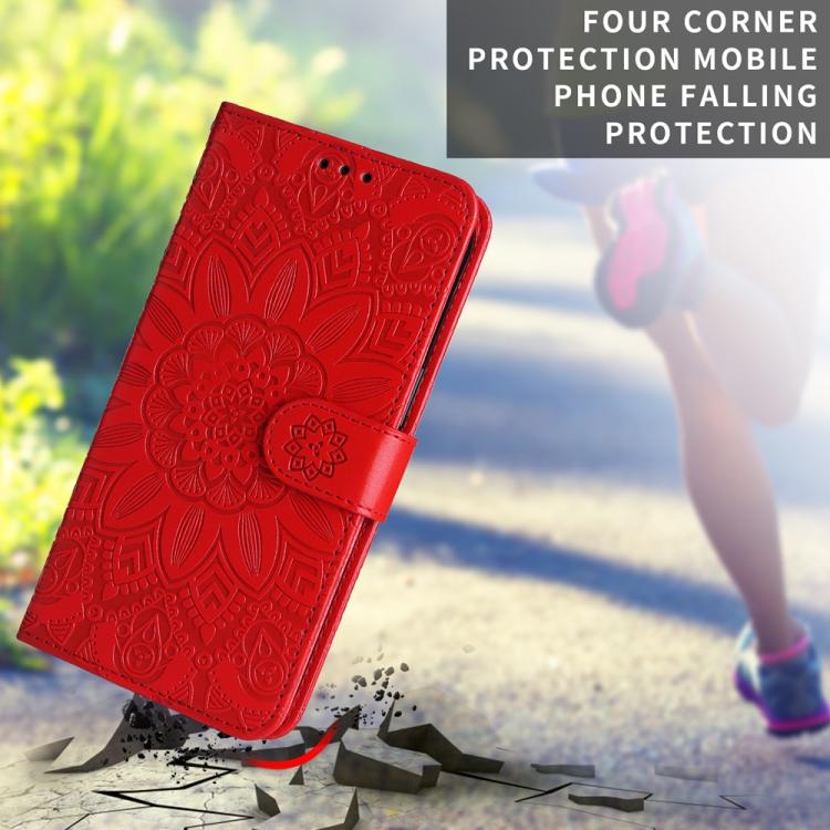 For Infinix Smart 10 Plus 4G Embossed Sunflower Leather Phone Case