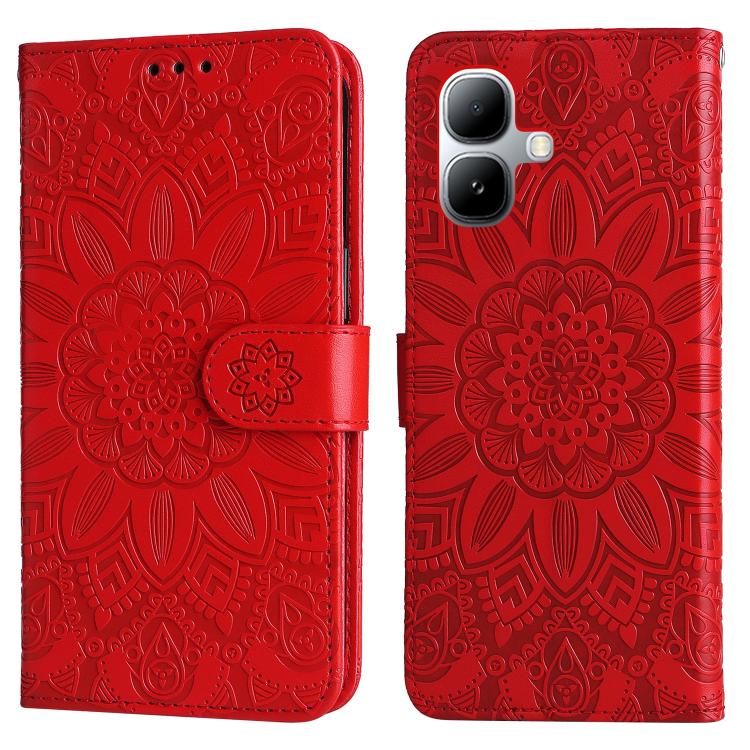 For Infinix Smart 20 4G Embossed Sunflower Leather Phone Case