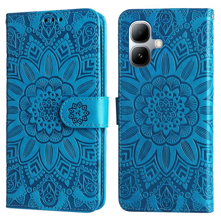 For Infinix Smart 20 4G Embossed Sunflower Leather Phone Case