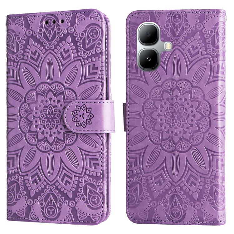 For Infinix Smart 20 4G Embossed Sunflower Leather Phone Case