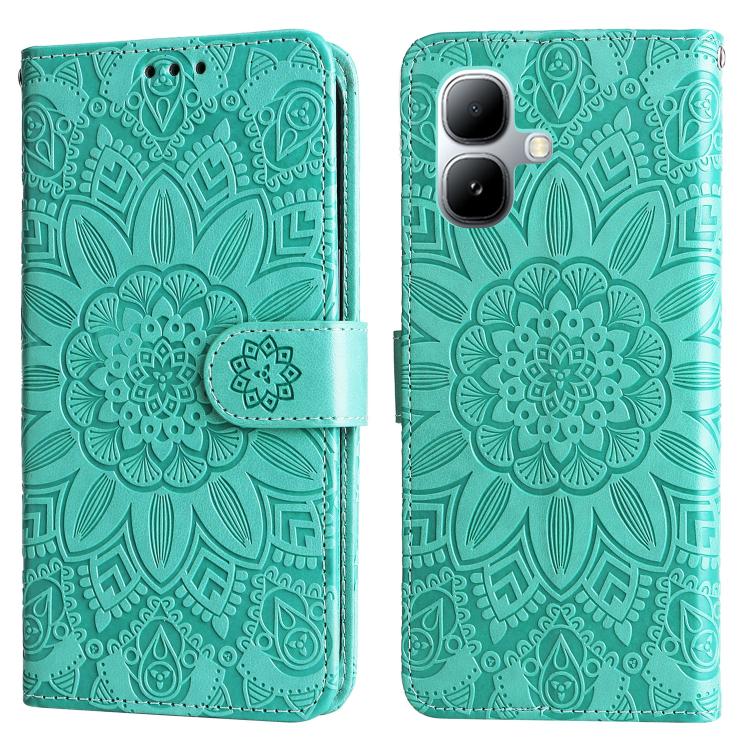 For Infinix Smart 20 4G Embossed Sunflower Leather Phone Case