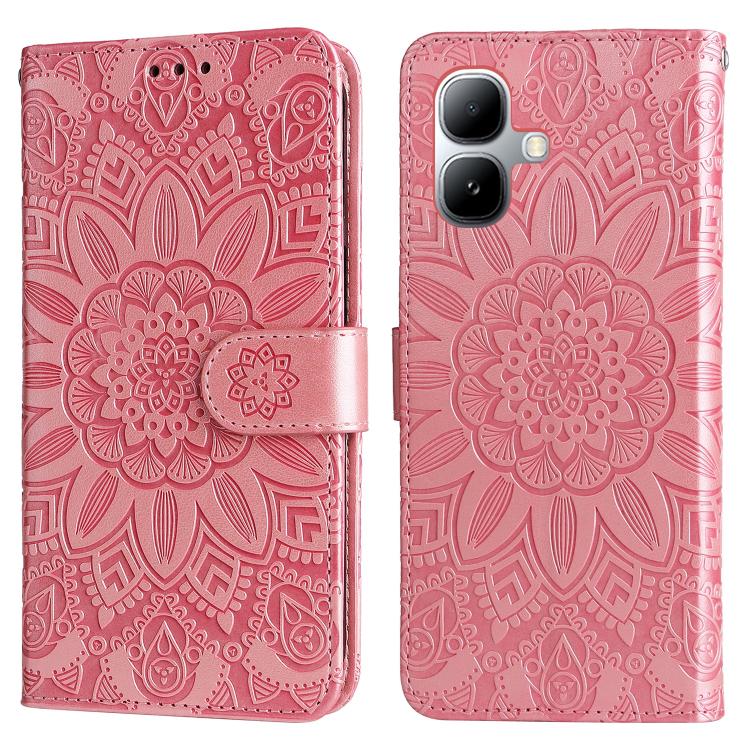 For Infinix Smart 20 4G Embossed Sunflower Leather Phone Case
