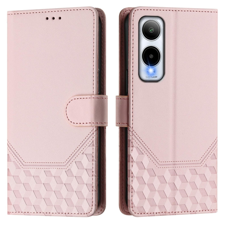 For Cricket Icon 6 Honeycomb Embossing RFID Leather Phone Case