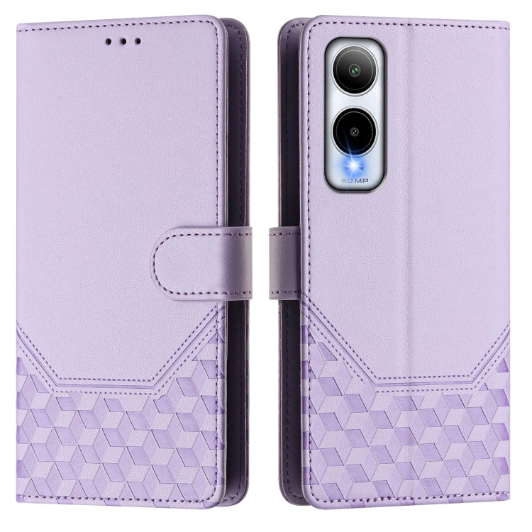 For Cricket Icon 6 Honeycomb Embossing RFID Leather Phone Case