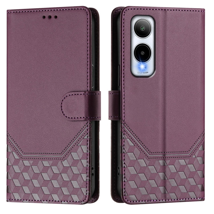 For Cricket Icon 6 Honeycomb Embossing RFID Leather Phone Case