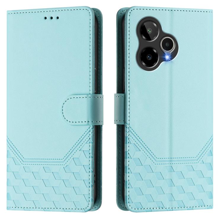 For Cricket Icon Plus 2026 / Icon 7 5G Honeycomb Embossing RFID Leather Phone Case