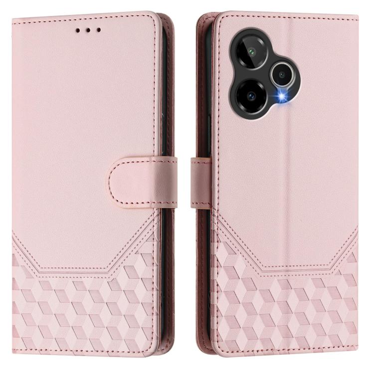 For Cricket Icon Plus 2026 / Icon 7 5G Honeycomb Embossing RFID Leather Phone Case