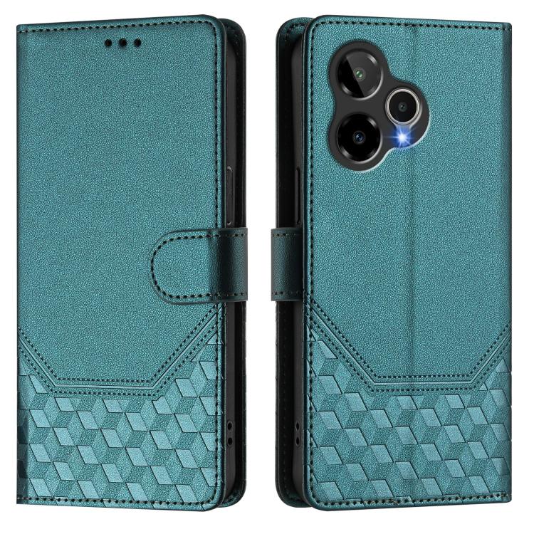 For Cricket Icon Plus 2026 / Icon 7 5G Honeycomb Embossing RFID Leather Phone Case