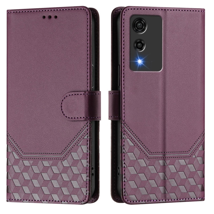 For Cubot A10 Honeycomb Embossing RFID Leather Phone Case