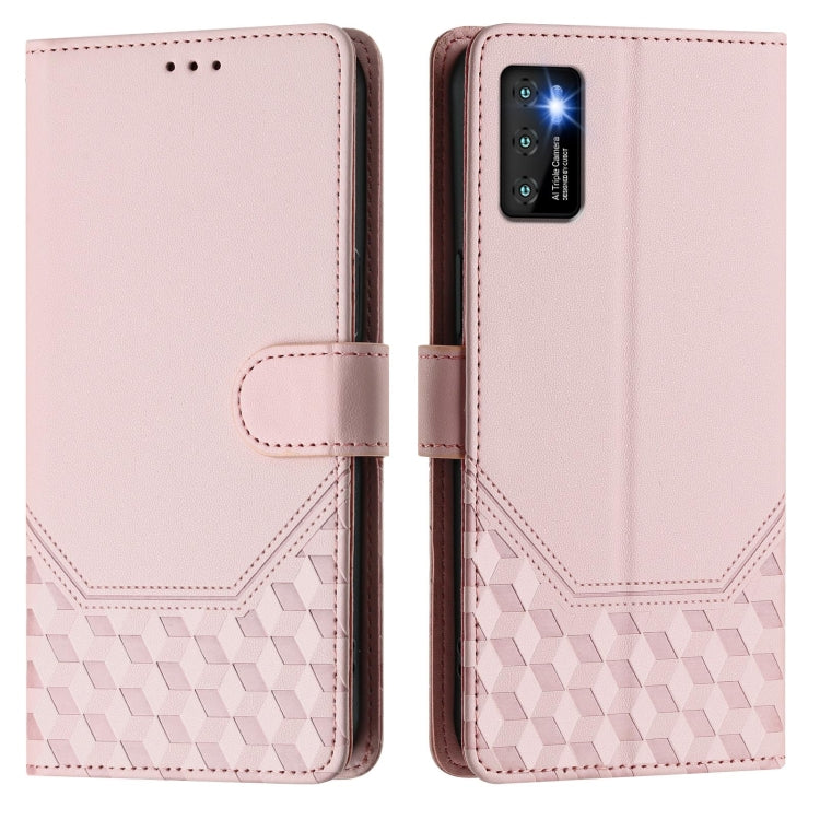 For Cubot P50 Honeycomb Embossing RFID Leather Phone Case