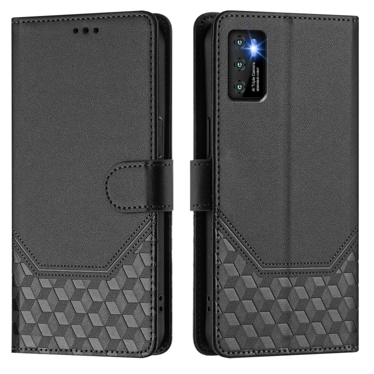 For Cubot P50 Honeycomb Embossing RFID Leather Phone Case