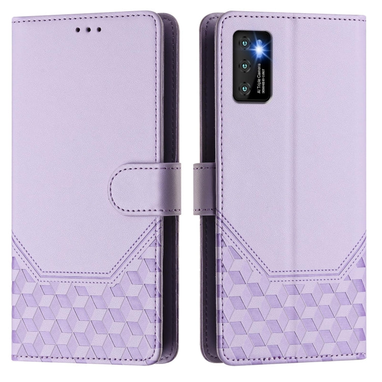 For Cubot P50 Honeycomb Embossing RFID Leather Phone Case