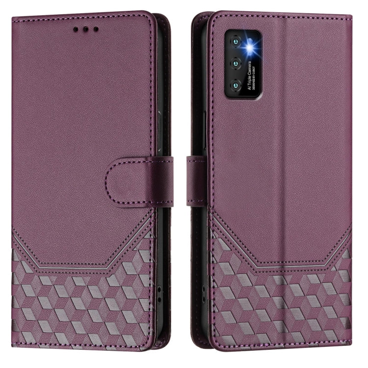 For Cubot P50 Honeycomb Embossing RFID Leather Phone Case