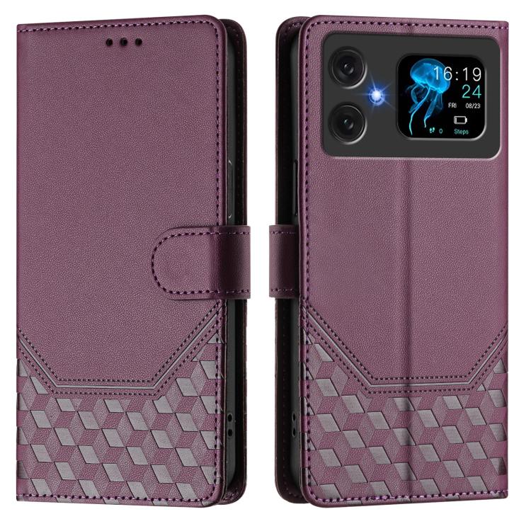 For Cubot A20 Honeycomb Embossing RFID Leather Phone Case
