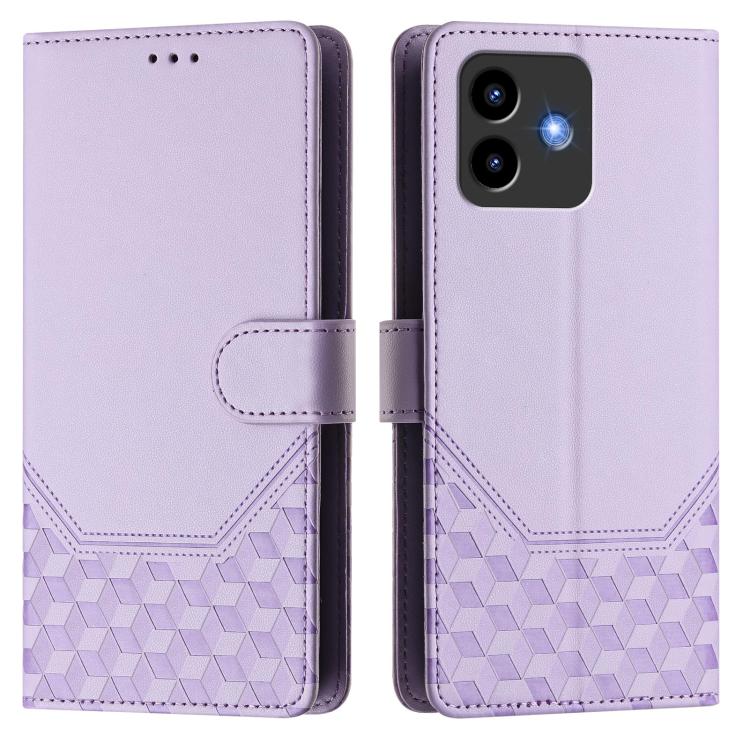 For Cubot Note 40 Honeycomb Embossing RFID Leather Phone Case