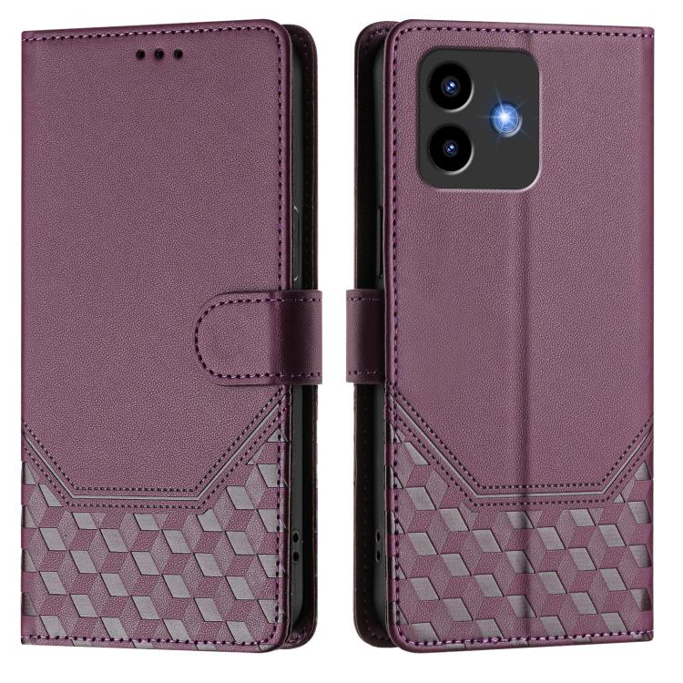 For Cubot Note 40 Honeycomb Embossing RFID Leather Phone Case