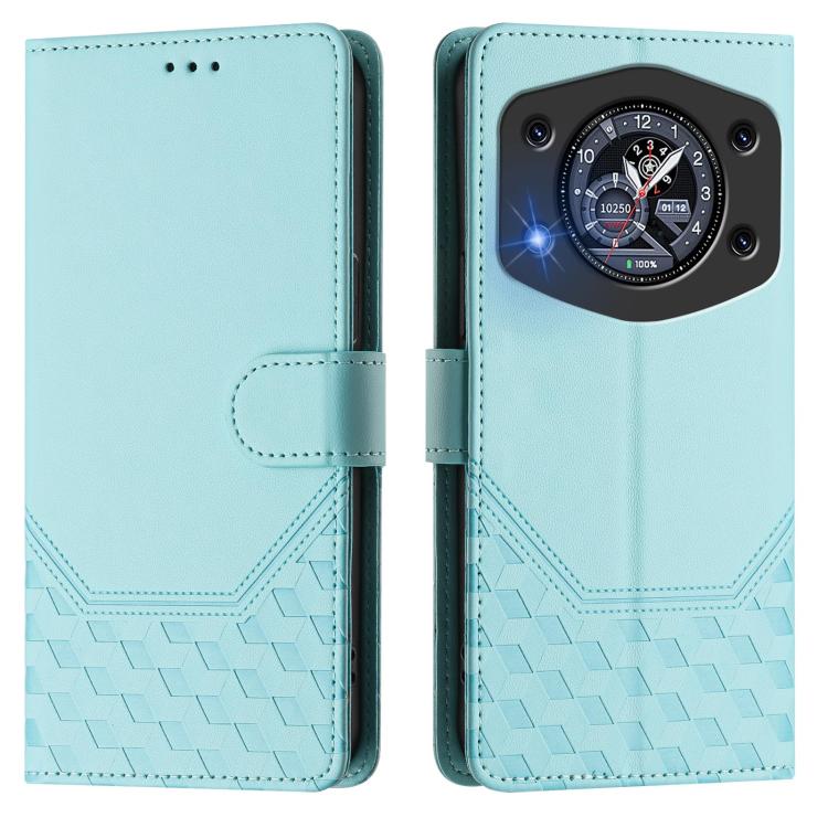 For Cubot A30 Honeycomb Embossing RFID Leather Phone Case