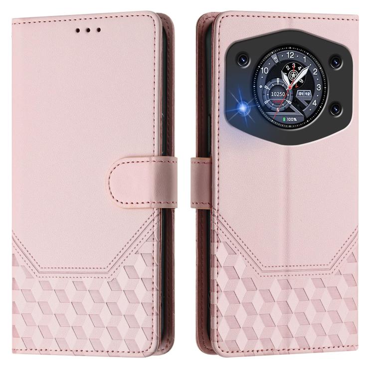 For Cubot A30 Honeycomb Embossing RFID Leather Phone Case