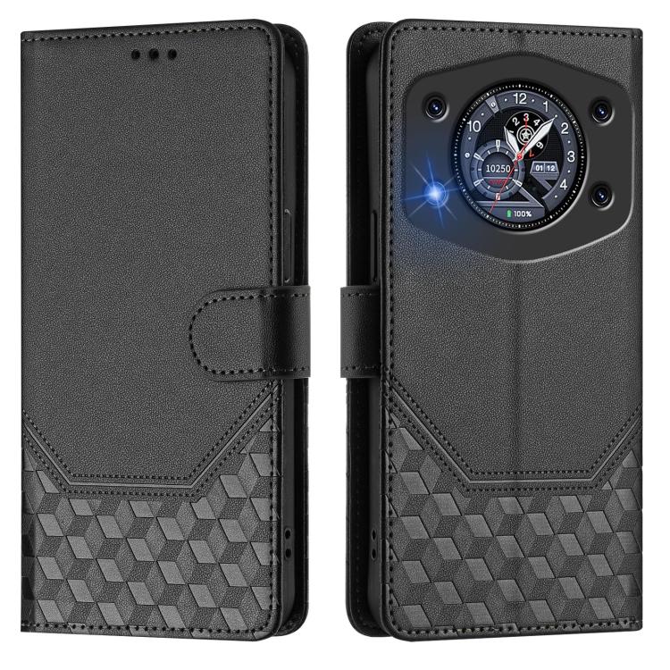 For Cubot A30 Honeycomb Embossing RFID Leather Phone Case