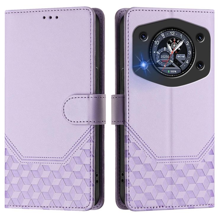 For Cubot A30 Honeycomb Embossing RFID Leather Phone Case