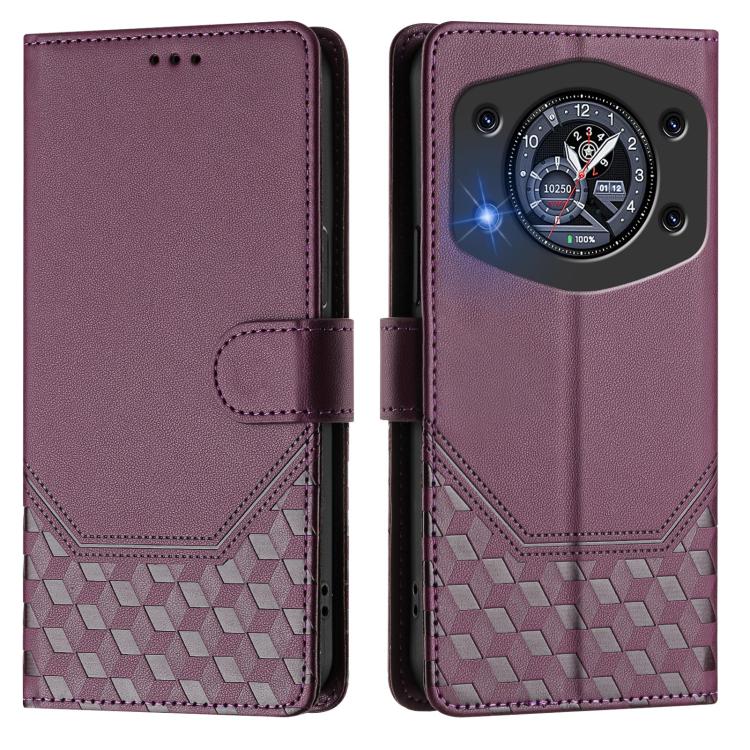 For Cubot A30 Honeycomb Embossing RFID Leather Phone Case