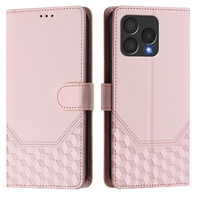 For Cubot A40 Honeycomb Embossing RFID Leather Phone Case