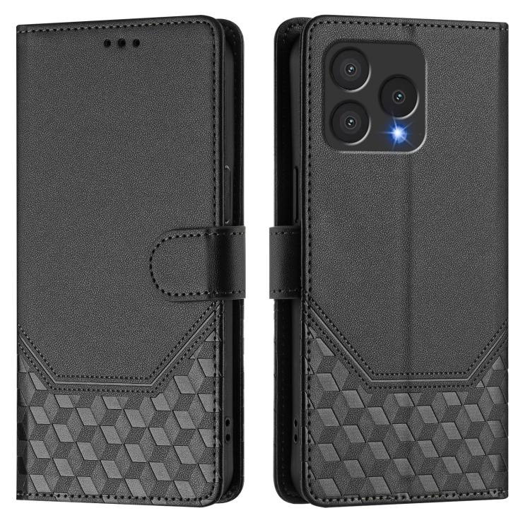 For Cubot A40 Honeycomb Embossing RFID Leather Phone Case