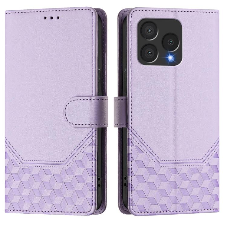 For Cubot A40 Honeycomb Embossing RFID Leather Phone Case