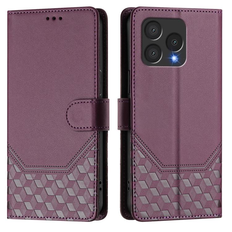 For Cubot A40 Honeycomb Embossing RFID Leather Phone Case