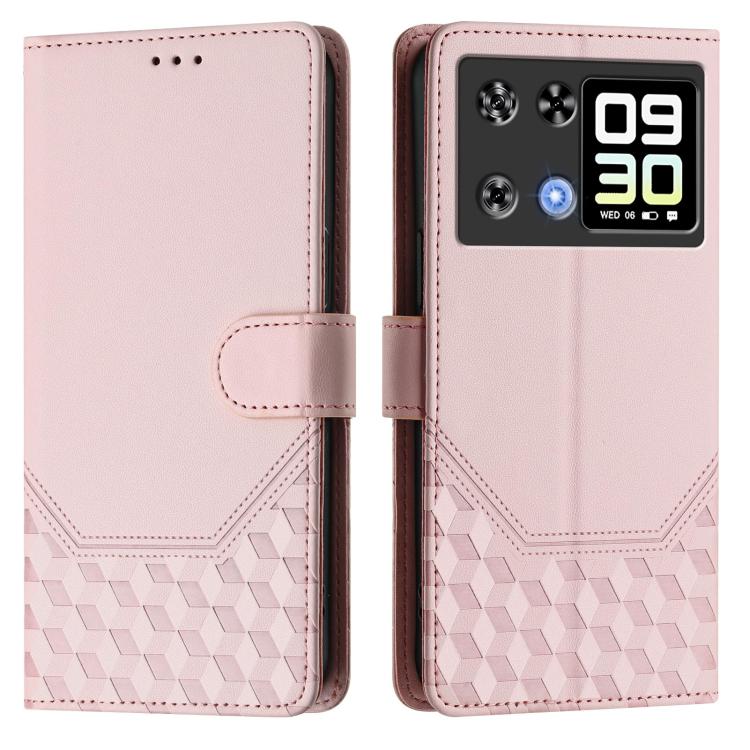For Cubot P90 Honeycomb Embossing RFID Leather Phone Case