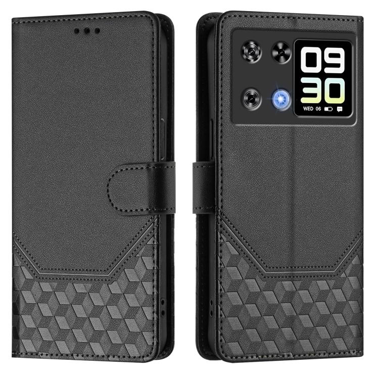 For Cubot P90 Honeycomb Embossing RFID Leather Phone Case