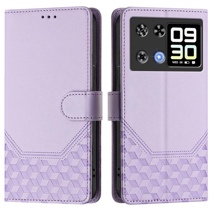 For Cubot P90 Honeycomb Embossing RFID Leather Phone Case