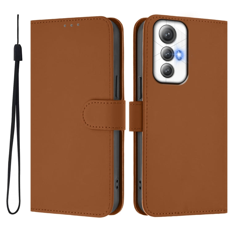For Cubot Max 5 Skin Feel Solid Color Leather Phone Case with Lanyard