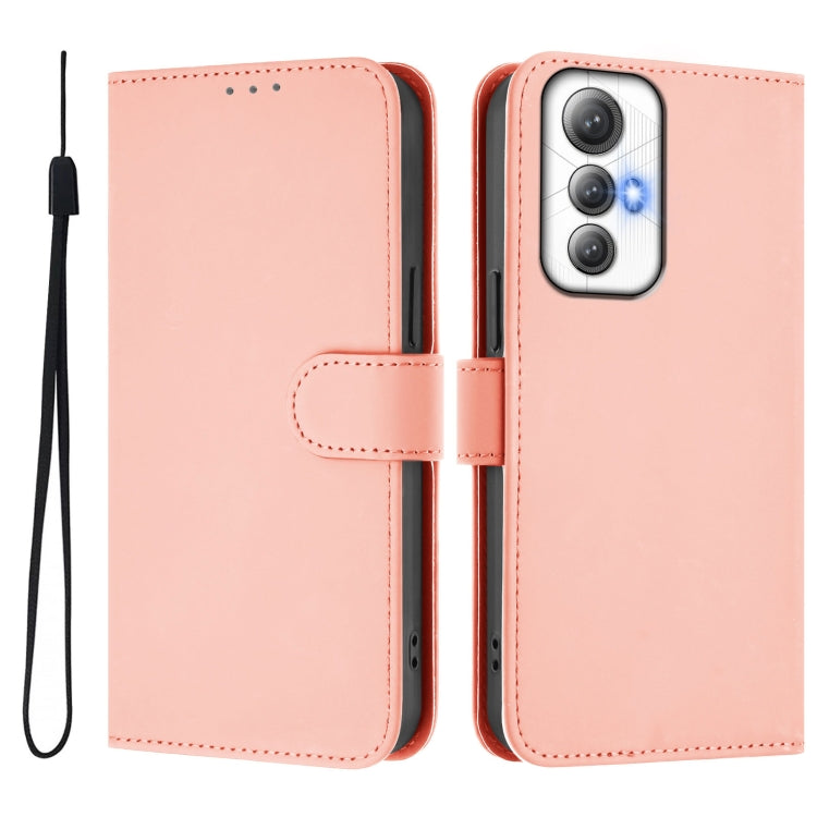For Cubot Max 5 Skin Feel Solid Color Leather Phone Case with Lanyard