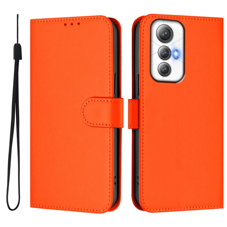 For Cubot Max 5 Skin Feel Solid Color Leather Phone Case with Lanyard
