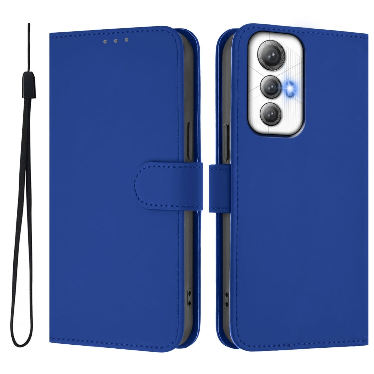 For Cubot Max 5 Skin Feel Solid Color Leather Phone Case with Lanyard