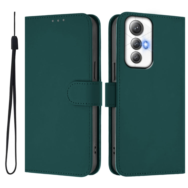 For Cubot Max 5 Skin Feel Solid Color Leather Phone Case with Lanyard