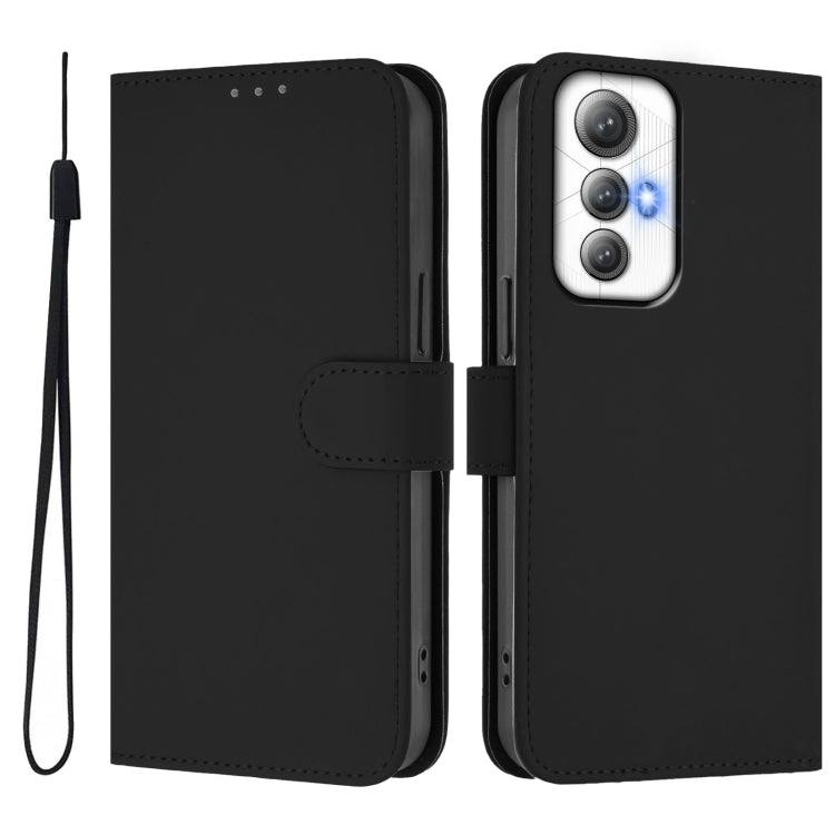 For Cubot Max 5 Skin Feel Solid Color Leather Phone Case with Lanyard