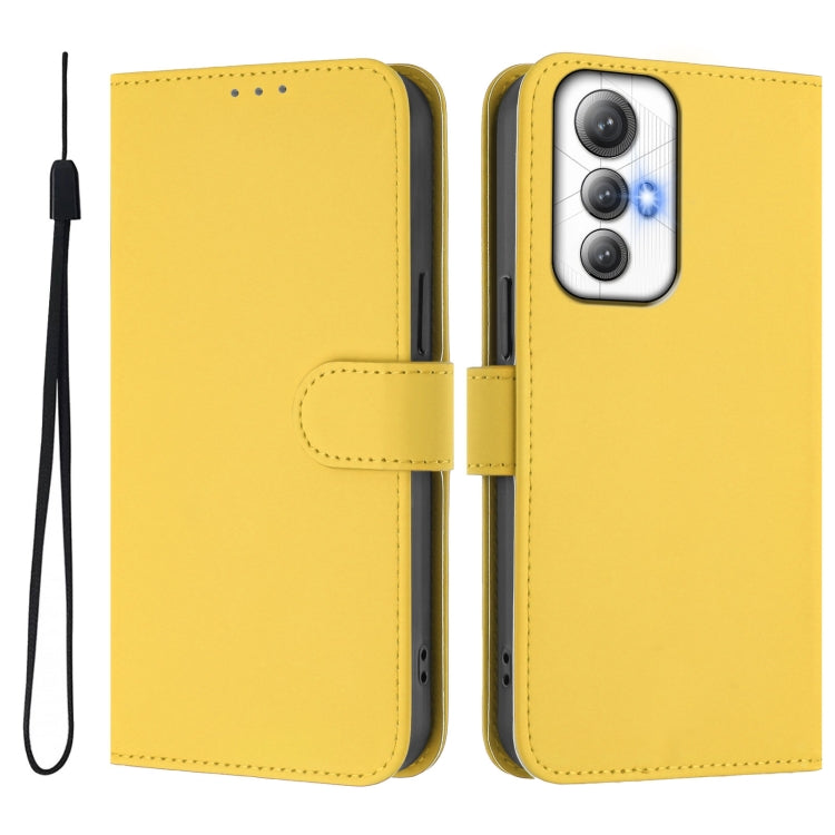 For Cubot Max 5 Skin Feel Solid Color Leather Phone Case with Lanyard
