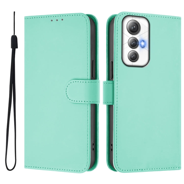 For Cubot Max 5 Skin Feel Solid Color Leather Phone Case with Lanyard